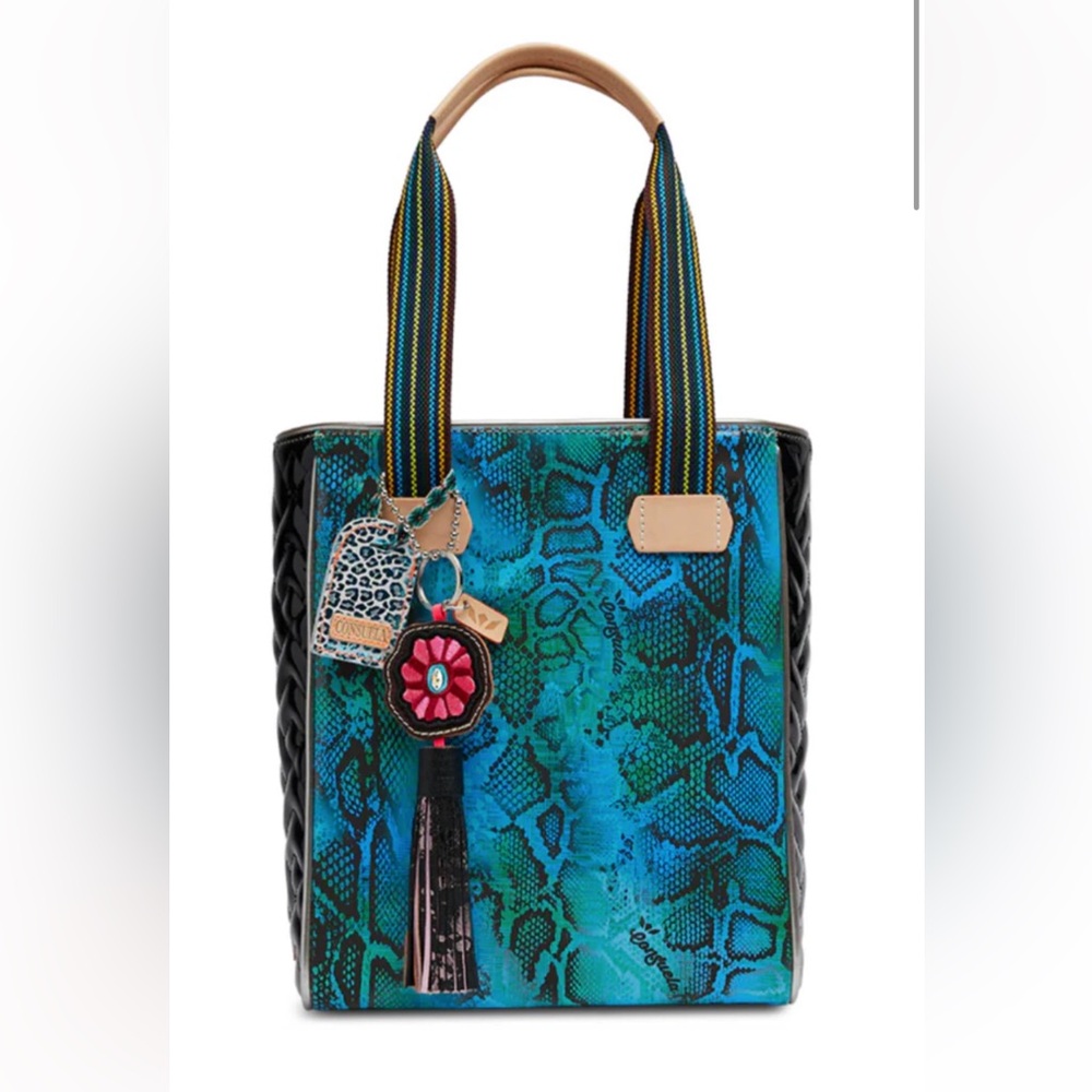 Stylish Blue and Black Tote Bag